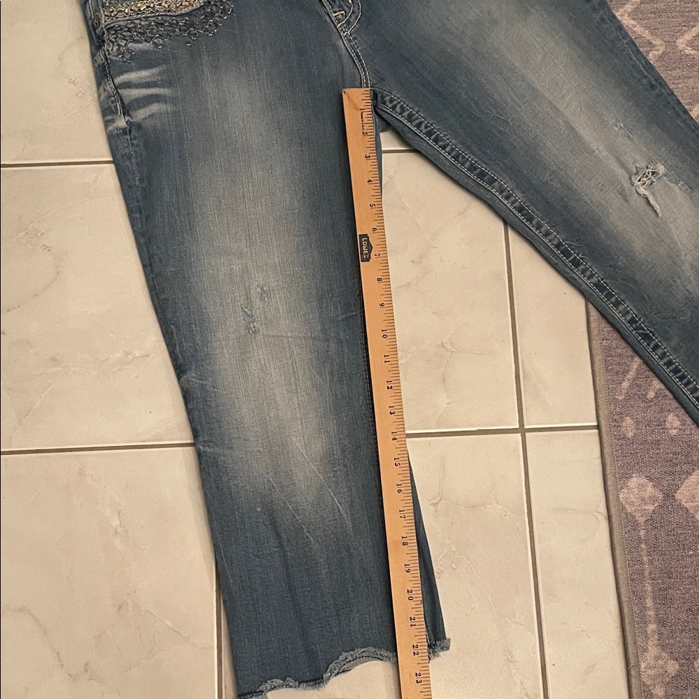 Miss Me Embellished Blue Straight Leg Jeans - Picture 5 of 8